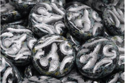 Flat Round Designed Beads 20x20mm (111-99112-20x20-23980-86800-54301)