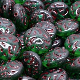 Lentil Beads with Ornaments 14mm (111-01145-14x14-50720-54314)
