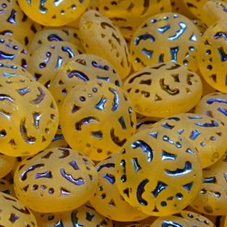Lentil Beads with Ornaments 14mm (111-01145-14x14-80020-22203-84100)