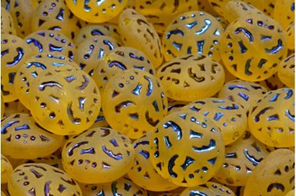 Lentil Beads with Ornaments 14mm (111-01145-14x14-80020-22203-84100)