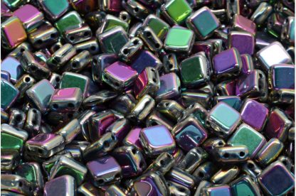2 Holes Pressed Tile Beads 6x6mm (111-30516-06x06-23980-29443)