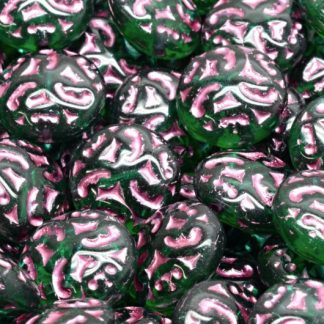 Lentil Beads with Ornaments 14mm (111-01145-14x14-50720-54321)