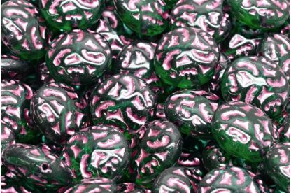 Lentil Beads with Ornaments 14mm (111-01145-14x14-50720-54321)