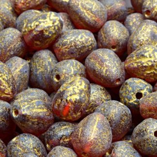 Drop Melon Beads 11x9mm (111-30283-11x09-70010-ETCH-54302)