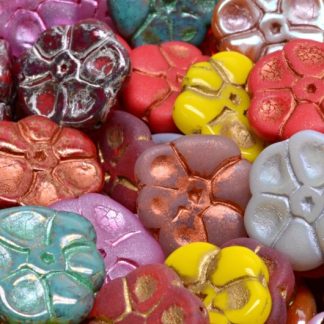 Primrose flower beads 15x15mm (111-95026-15x15-00001-mix)