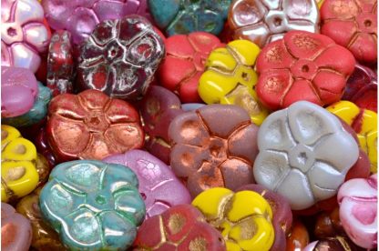 Primrose flower beads 15x15mm (111-95026-15x15-00001-mix)