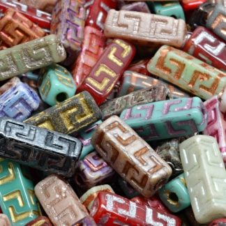 Celtic Block Beads 15x5mm Large hole (111-95012-15x05-00001-mix)