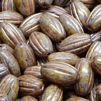Olive Melon Beads 14x8mm (111-22202-14x08-02010-65329-54324)