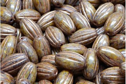 Olive Melon Beads 14x8mm (111-22202-14x08-02010-65329-54324)