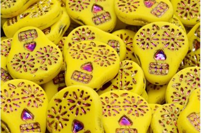 Sugar Skull Beads 20x16mm (111-30547-20x16-83120-29503-84100)