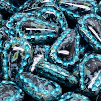 Lacy Tear Drop  Beads 17x12mm (111-95072-17x12-23980-86800-43811)