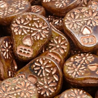 Sugar Skull Beads 20x16mm (111-30547-20x16-13020-86800-54318)