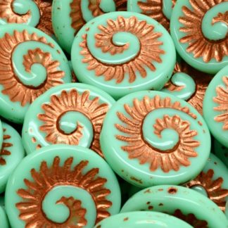 Fossil Shell Beads 18x18mm (111-95021-18x18-53110-54319)