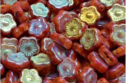 Sunset Flower Beads 10x10mm (111-79206-10x10-R9383-28703)