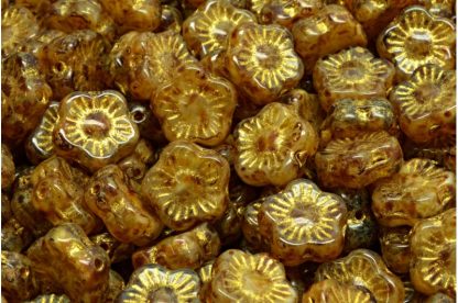 Sunset Flower Beads 10x10mm (111-79206-10x10-R0021-86800-54320)