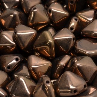 2 Holes Hexagon Pyramid Beads 12x12mm (111-95034-12x12-23980-14415)