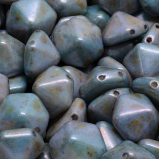 2 Holes Hexagon Pyramid Beads 12x12mm (111-95034-12x12-02010-84100-65431)
