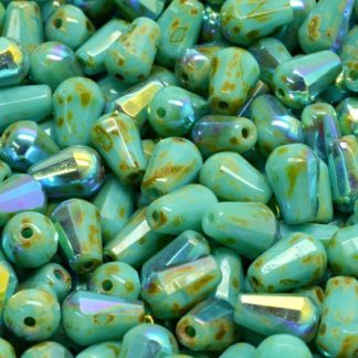 Firepolished Drop Beads 8x6mm (151-15101-08x06-63130-86800-28701)
