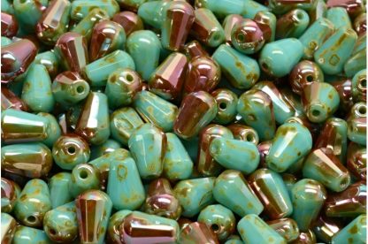 Firepolished Drop Beads 8x6mm (151-15101-08x06-63130-86800-29121)