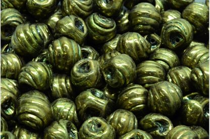Grooved Mushroom Button Beads 9x8mm (111-95032-09x08-23980-14495)