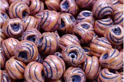Grooved Mushroom Button Beads 9x8mm (111-95032-09x08-02010-65323-54325)