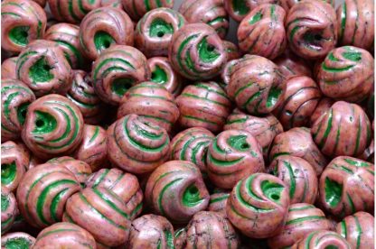 Grooved Mushroom Button Beads 9x8mm (111-95032-09x08-02010-65327-54315)