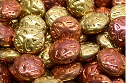 Lentil Beads with Ornaments 14mm (111-01145-14x14-00030-98542)