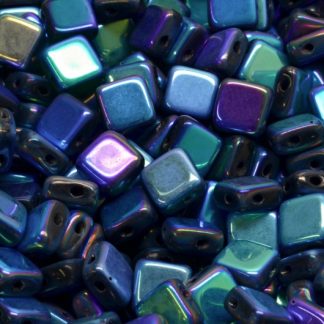 Flat Silky Beads - 2 Holes 6x6mm (111-30517-06x06-23980-28703)
