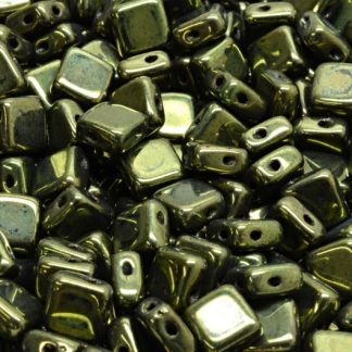 Flat Silky Beads - 2 Holes 6x6mm (111-30517-06x06-23980-14495)
