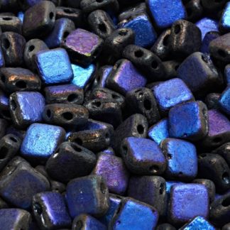 Flat Silky Beads - 2 Holes 6x6mm (111-30517-06x06-23980-ETCH-22203)