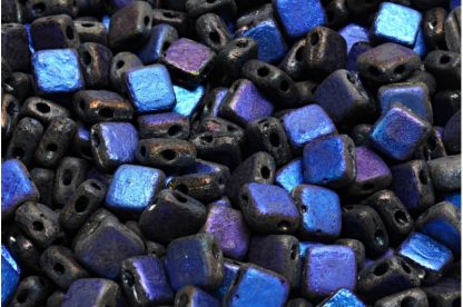 Flat Silky Beads - 2 Holes 6x6mm (111-30517-06x06-23980-ETCH-22203)