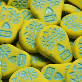 Sugar Skull Beads 20x16mm (111-30547-20x16-83120-84100-54308)