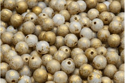 Round Druck Beads 6mm (111-19001-06x06-02010-ETCH-54302)