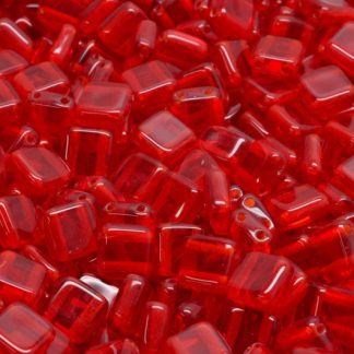 2 Holes Pressed Tile Beads 6x6mm (111-30516-06x06-90080)