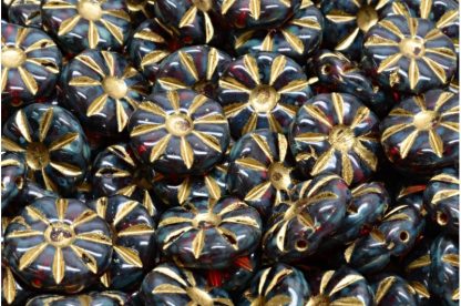 Sun Flower Beads 12x12mm (111-99117-12x12-90080-86800-54302)