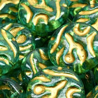 Flat Round Designed Beads 20x20mm (111-99112-20x20-00030-54302-34309)