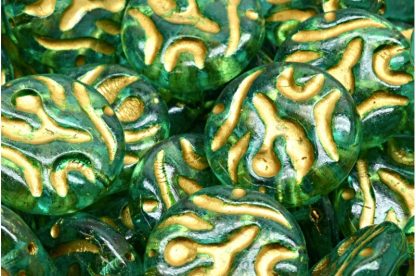 Flat Round Designed Beads 20x20mm (111-99112-20x20-00030-54302-34309)