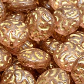 Lentil Beads with Ornaments 14mm (111-01145-14x14-00030-84100-54302-34304)