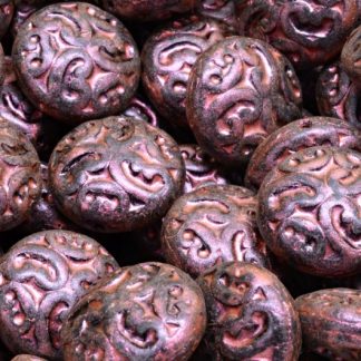 Lentil Beads with Ornaments 14mm (111-01145-14x14-23980-84100-86944)