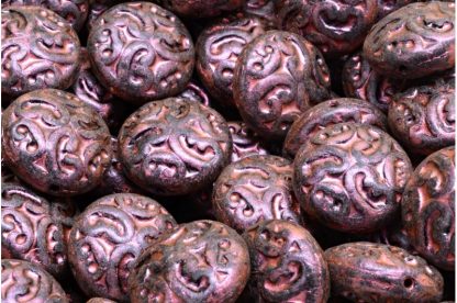 Lentil Beads with Ornaments 14mm (111-01145-14x14-23980-84100-86944)