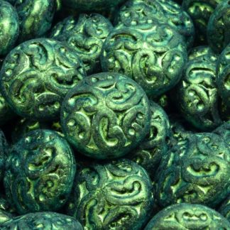 Lentil Beads with Ornaments 14mm (111-01145-14x14-23980-84100-86922)