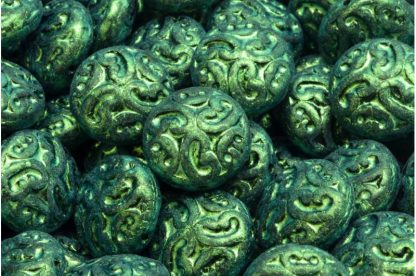 Lentil Beads with Ornaments 14mm (111-01145-14x14-23980-84100-86922)