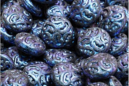 Lentil Beads with Ornaments 14mm (111-01145-14x14-23980-84100-86966)