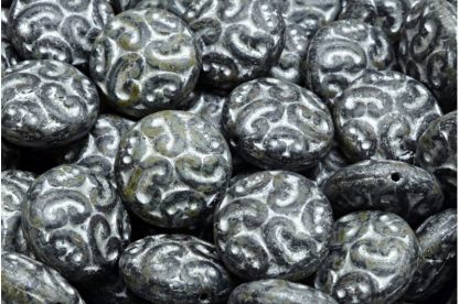 Lentil Beads with Ornaments 14mm (111-01145-14x14-23980-84100-86800-54301)
