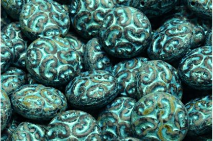 Lentil Beads with Ornaments 14mm (111-01145-14x14-23980-84100-86800-43811)
