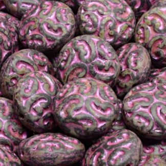Lentil Beads with Ornaments 14mm (111-01145-14x14-23980-84100-86800-43807)