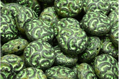 Lentil Beads with Ornaments 14mm (111-01145-14x14-23980-84100-86800-43813)
