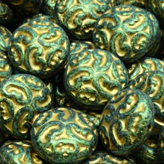 Lentil Beads with Ornaments 14mm (111-01145-14x14-23980-84100-86922-54302)