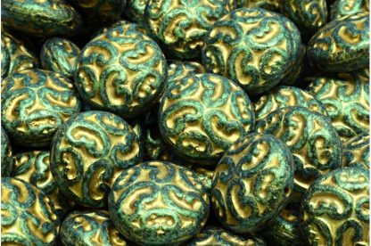 Lentil Beads with Ornaments 14mm (111-01145-14x14-23980-84100-86922-54302)