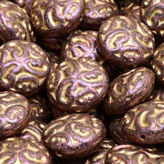 Lentil Beads with Ornaments 14mm (111-01145-14x14-23980-84100-86944-54302)